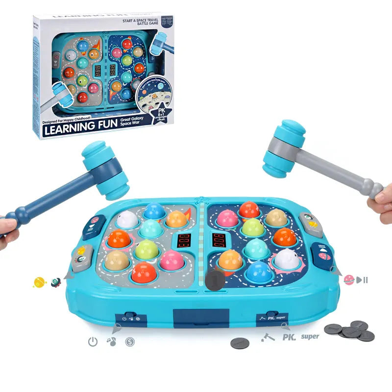 HKM-920403 Electric Whack a Mole Game for Kids - Interactive Pounding Bench with Lights and Music, Educational Toy for Ages 2-4