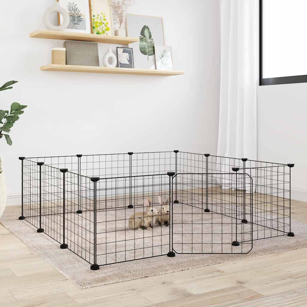 HKM-9204669 8-Panel and 12-Panel Powder-Coated Steel Pet Cage with Door for Training and Play
