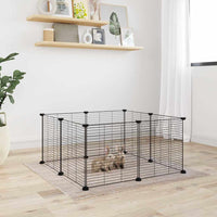 HKM-9204669 8-Panel and 12-Panel Powder-Coated Steel Pet Cage with Door for Training and Play