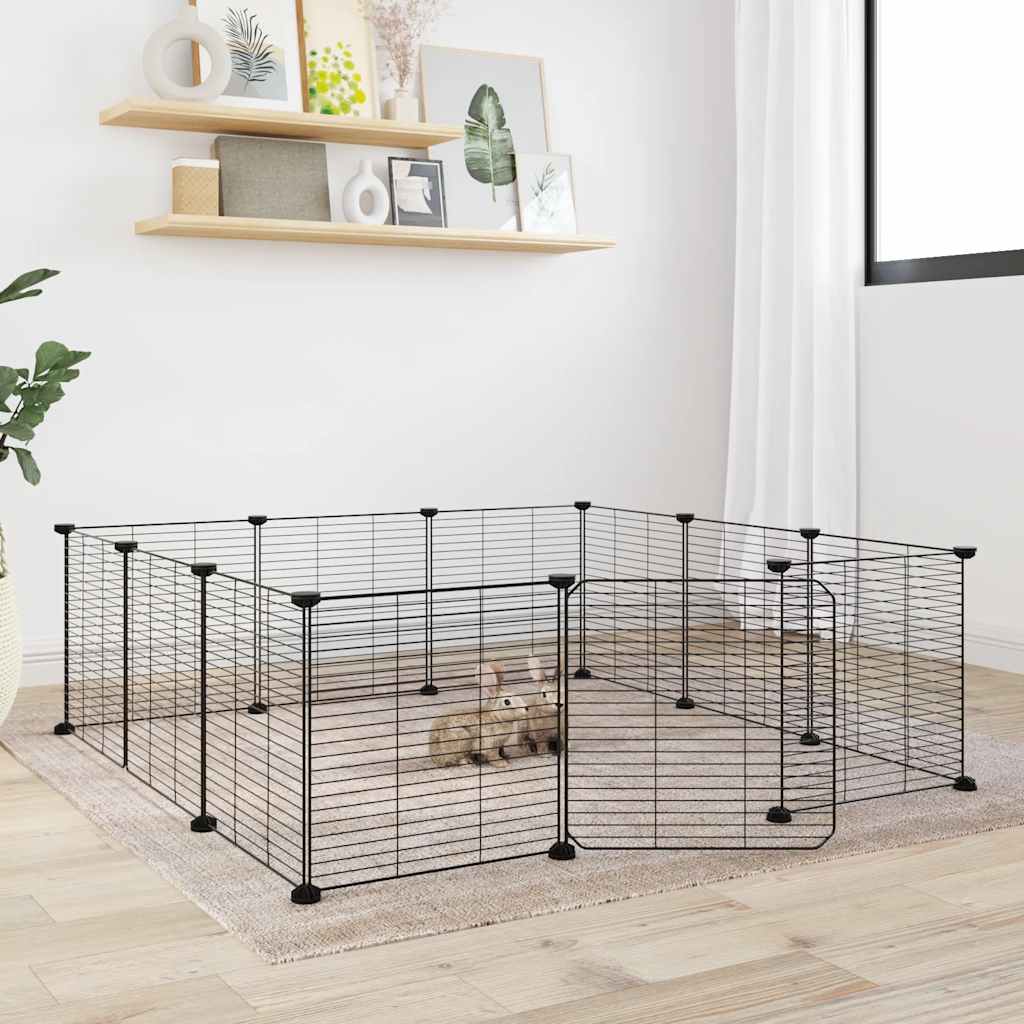 HKM-9204669 8-Panel and 12-Panel Powder-Coated Steel Pet Cage with Door for Training and Play