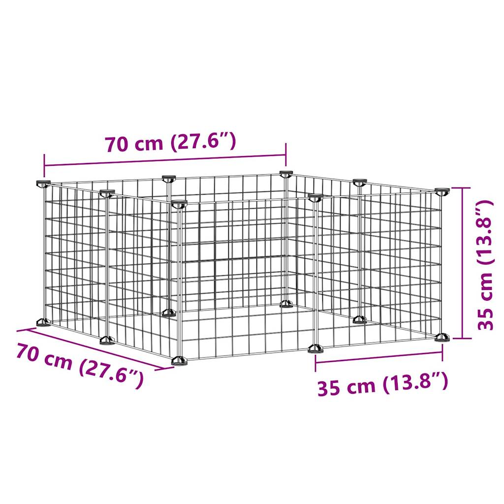 HKM-9204669 8-Panel and 12-Panel Powder-Coated Steel Pet Cage with Door for Training and Play