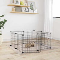 HKM-9204669 8-Panel and 12-Panel Powder-Coated Steel Pet Cage with Door for Training and Play