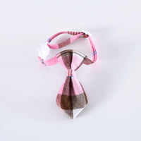 HKM-9205053 Adjustable British Style Plaid Bow Tie and Tie Collar Accessories for Pets