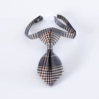 HKM-9205053 Adjustable British Style Plaid Bow Tie and Tie Collar Accessories for Pets