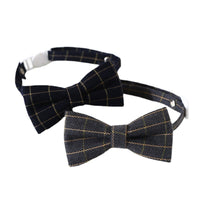 HKM-9205053 Adjustable British Style Plaid Bow Tie and Tie Collar Accessories for Pets