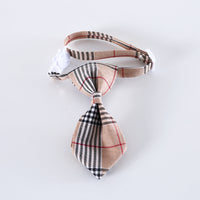 HKM-9205053 Adjustable British Style Plaid Bow Tie and Tie Collar Accessories for Pets