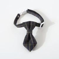 HKM-9205053 Adjustable British Style Plaid Bow Tie and Tie Collar Accessories for Pets