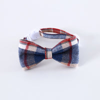 HKM-9205053 Adjustable British Style Plaid Bow Tie and Tie Collar Accessories for Pets
