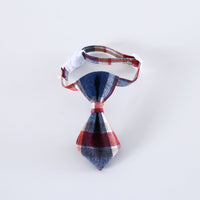 HKM-9205053 Adjustable British Style Plaid Bow Tie and Tie Collar Accessories for Pets