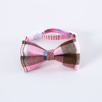 HKM-9205053 Adjustable British Style Plaid Bow Tie and Tie Collar Accessories for Pets