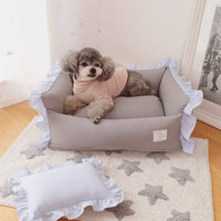 HKM-920595 Removable & Washable Cotton Pet Nest with Soft Cushion - Gray & Khaki Options