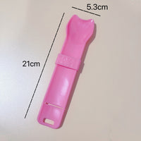 HKM-9206845 Cat Feeding Spoon in Blue and Pink - Durable Plastic Tableware for Your Pet