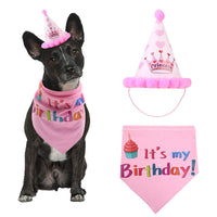HKM-9207229 Dog Birthday Party Hat - Fun Cloth Hat with Paper Crown for Pets