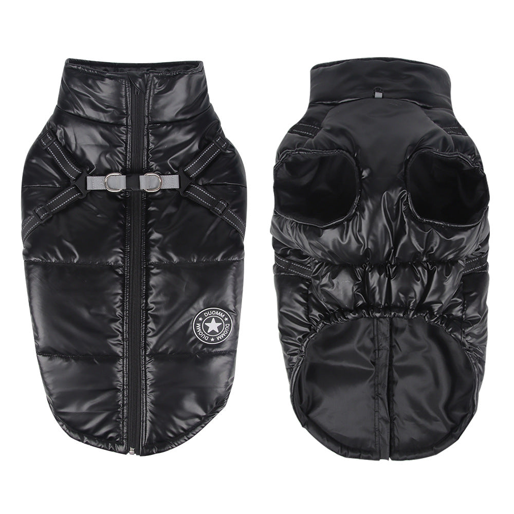 HKM-9207485 Windproof and Warm Reflective Webbing Cotton Coat for Big Dogs