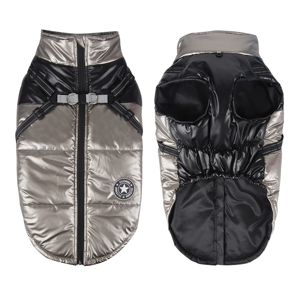 HKM-9207485 Windproof and Warm Reflective Webbing Cotton Coat for Big Dogs