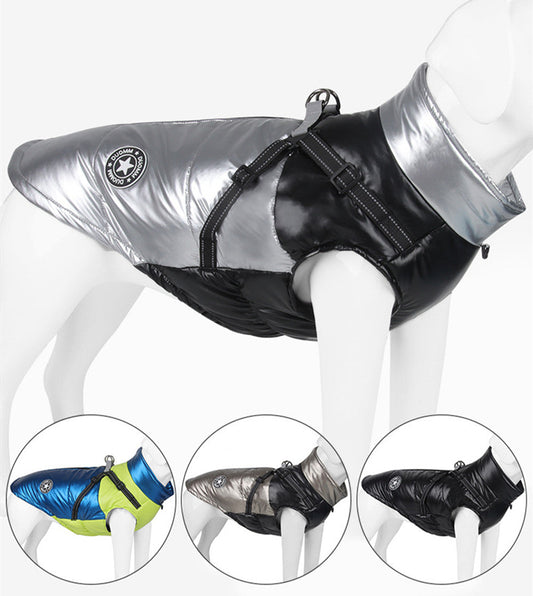 HKM-9207485 Windproof and Warm Reflective Webbing Cotton Coat for Big Dogs