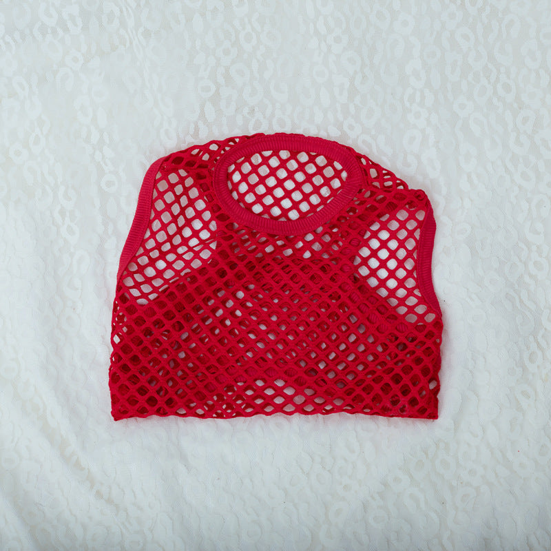 HKM-9208637 Hollow Mesh Pet Vest - Elastic Breathable Dog Clothing in Various Colors and Sizes