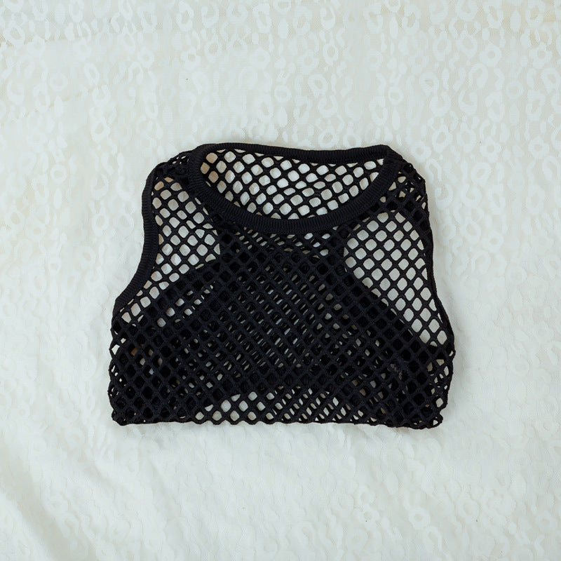 HKM-9208637 Hollow Mesh Pet Vest - Elastic Breathable Dog Clothing in Various Colors and Sizes