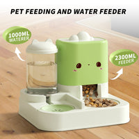 HKM-9208893 Cute Pink Cartoon Pet Feeder and Water Dispenser with Large Capacity for Pets