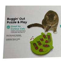 HKM-9209021 Slow Feed Cat Bowl in Green - BPA-Free PP Material Pet Tableware