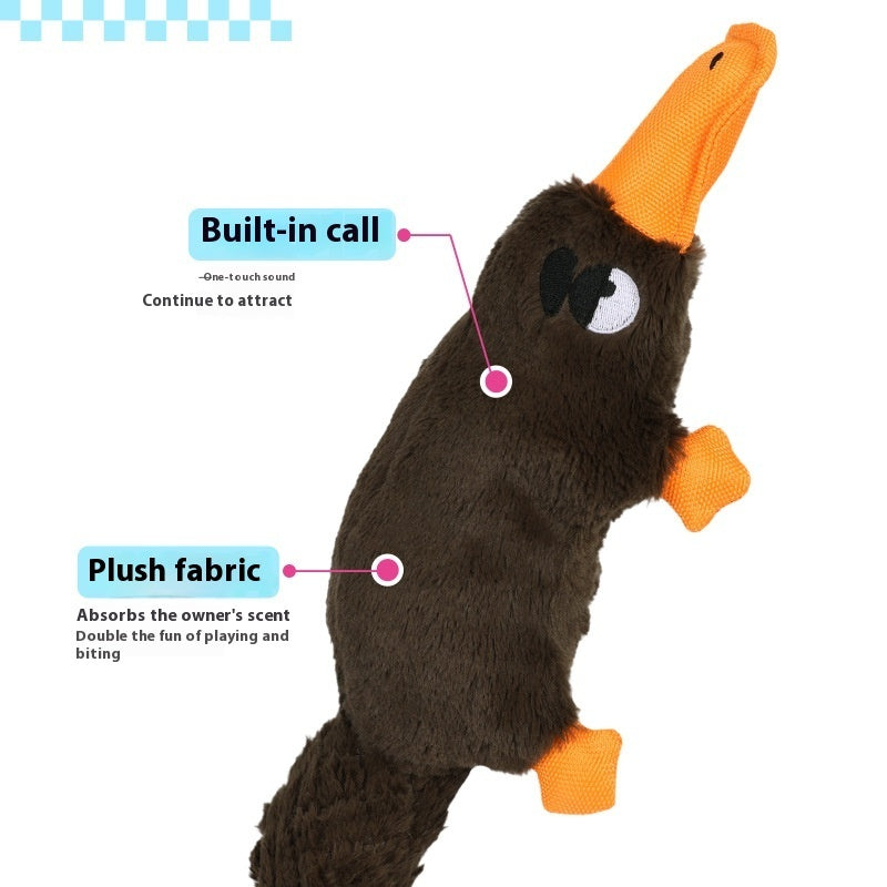 HKM-9210429 Platypus Plush Dog Toy with Sound Simulation