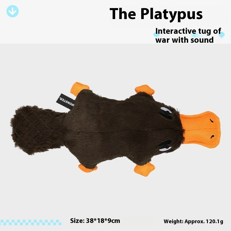 HKM-9210429 Platypus Plush Dog Toy with Sound Simulation