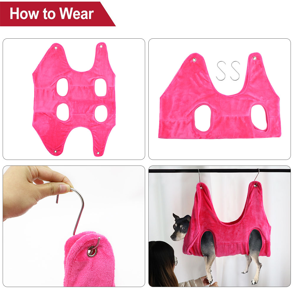 HKM-9210685 Soft Cloth Pet Grooming Tool for Cats and Dogs - Available in Pink, Blue, Grey, Sizes S, M, L