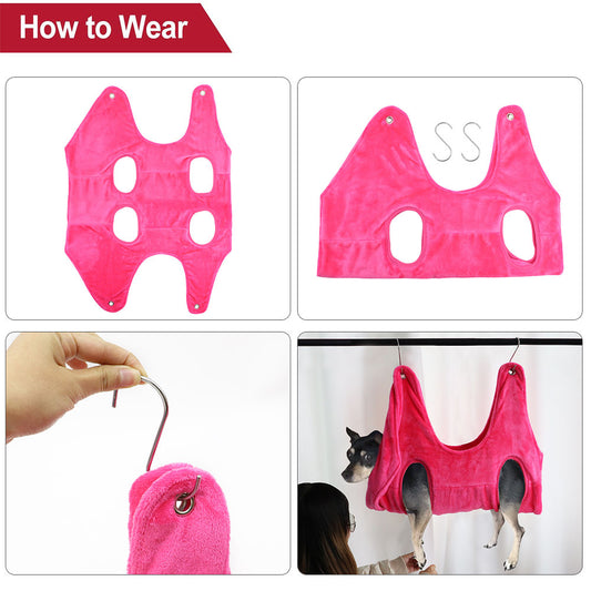 HKM-9210685 Soft Cloth Pet Grooming Tool for Cats and Dogs - Available in Pink, Blue, Grey, Sizes S, M, L