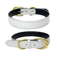 HKM-9210813 Cowhide Leather Dog Collar - Adjustable Sizes XS to L, Durable and Stylish Design
