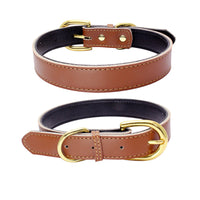 HKM-9210813 Cowhide Leather Dog Collar - Adjustable Sizes XS to L, Durable and Stylish Design