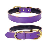 HKM-9210813 Cowhide Leather Dog Collar - Adjustable Sizes XS to L, Durable and Stylish Design