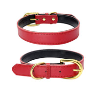 HKM-9210813 Cowhide Leather Dog Collar - Adjustable Sizes XS to L, Durable and Stylish Design