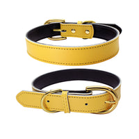 HKM-9210813 Cowhide Leather Dog Collar - Adjustable Sizes XS to L, Durable and Stylish Design