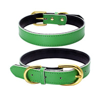 HKM-9210813 Cowhide Leather Dog Collar - Adjustable Sizes XS to L, Durable and Stylish Design