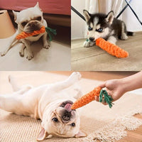 HKM-9211453 Durable Cotton Rope Pet Chew Toy in Carrot Shape for Small Dogs and Cats, Promotes Dental Health