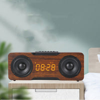 HKM-921235 Wooden Bluetooth Clock Speaker with Digital Display and U Disk/TF Card Support