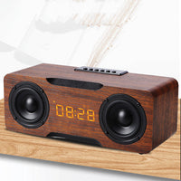 HKM-921235 Wooden Bluetooth Clock Speaker with Digital Display and U Disk/TF Card Support