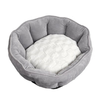 HKM-9212861 Shell-Shaped Pet Nest in Soft Imitation Suede & Plush ¨C Available in Pink, Gray, and Khaki
