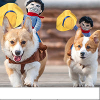 HKM-9212989 Funny Lion and Horse Costumes for Dogs and Cats - Four-Legged Apparel in Red and Blue
