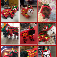 HKM-9212989 Funny Lion and Horse Costumes for Dogs and Cats - Four-Legged Apparel in Red and Blue