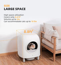 HKM-921363 Automatic Self-Cleaning Cat Litter Box with APP Control for Hassle-Free Maintenance