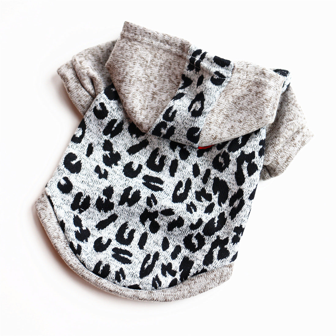 HKM-9213885 Cozy Fleece Dog Sweater in Leopard Print and Curved Designs
