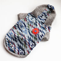 HKM-9213885 Cozy Fleece Dog Sweater in Leopard Print and Curved Designs