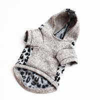 HKM-9213885 Cozy Fleece Dog Sweater in Leopard Print and Curved Designs
