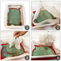 HKM-9214269 Reusable Cat Litter Filter Bags with Strainer – 10 Pack, Mesh Quick Sift, Easy Clean & Portable Design