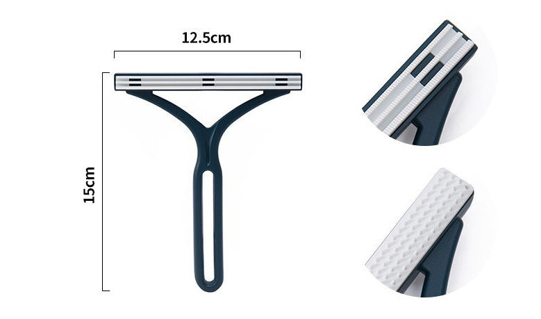 HKM-9214397 Y-Shaped Pet Hair Shaver in Pink, Dark Green, and Light Green - 12.5 x 15 cm, Made of Durable PP