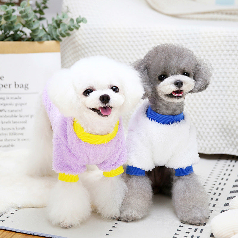 HKM-9215165 Fleece Jacket for Dogs - Double-Sided Velvet Fabric, Available in Purple, Pink, White, Sizes S-XXL