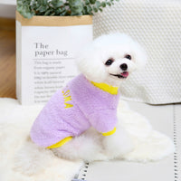 HKM-9215165 Fleece Jacket for Dogs - Double-Sided Velvet Fabric, Available in Purple, Pink, White, Sizes S-XXL