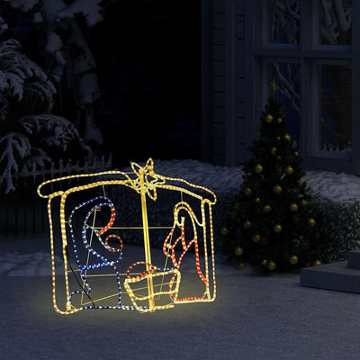 HKM-921555 Illuminated Nativity Scene with 240 Multicolor LEDs, Weather-Resistant Christmas Decoration, 116x41x87 cm