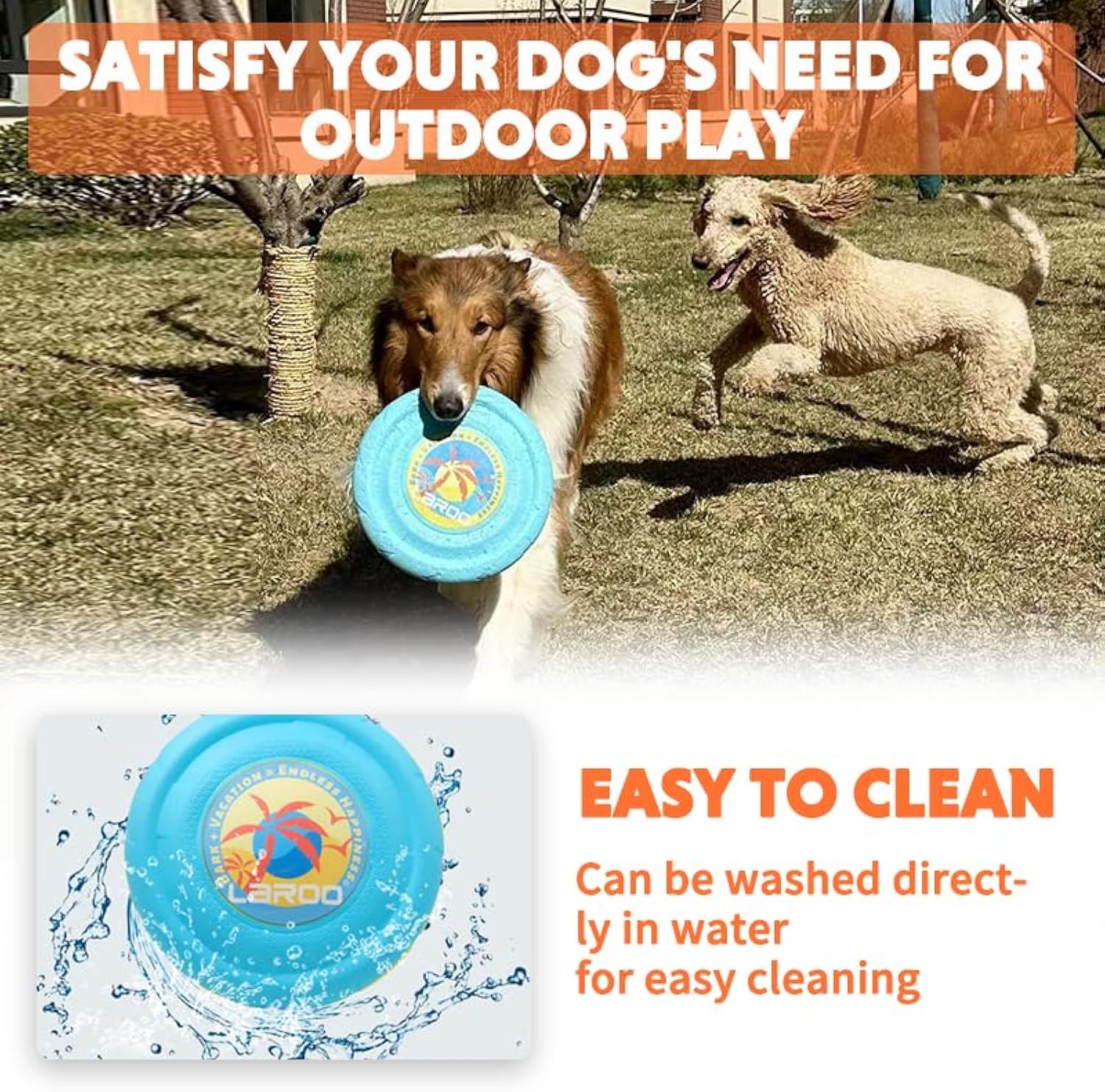 HKM-9216061 Durable Flying Disc for Medium and Large Dogs - Ideal for Outdoor Playtime and Summer Activities